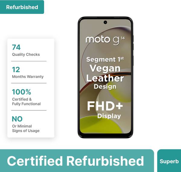 (Refurbished) MOTOROLA g14 (Butter Cream, 128 GB)
