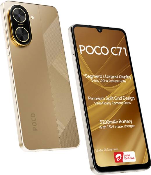 POCO C71 - Locked with Airtel Prepaid (Desert Gold, 64 GB)