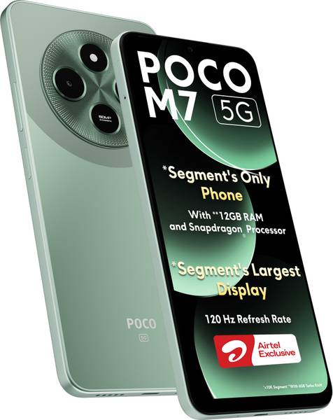 POCO M7 5G - Locked with Airtel Prepaid (Mint Green, 128 GB)