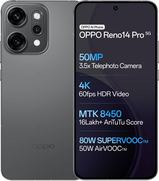 OPPO Reno14 Pro 5G (Titanium Grey, 256 GB)