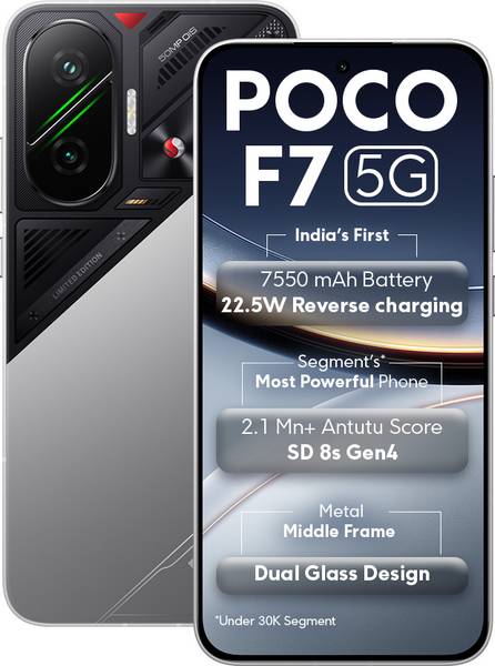 POCO F7 5G (Cyber Silver Edition, 256 GB)