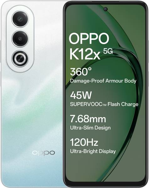 OPPO K12x 5G with 45W SUPERVOOC Charger In-The-Box (Breeze Blue, 128 GB)