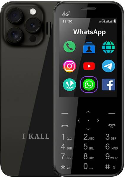 I Kall I1 4G Touch & Type Android Mobile, 2.8inch HD+ Display (Black, 16.0 GB)