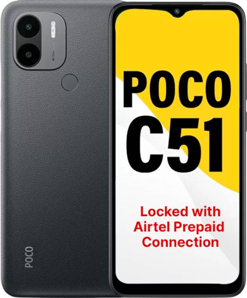 POCO C51 - Locked with Airtel Prepaid (Power Black, 64 GB)