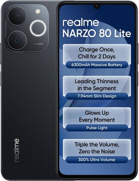 realme Narzo 80 Lite 4G (Obsidian Black, 64 GB)