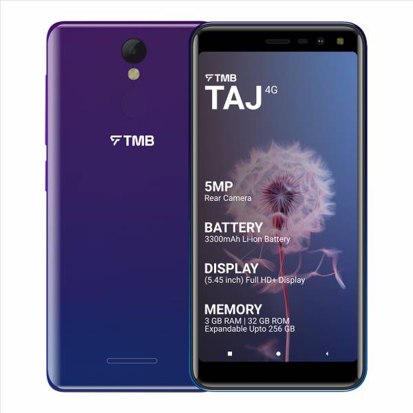 TMB TAJ 4G Smartphone | 5.45 Screen | 3300mAh Battery | Back Finger Print (Trans Purple, 32 GB)