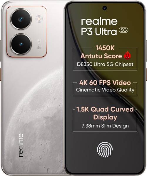 realme P3 Ultra 5G (Glowing Lunar White, 256 GB)
