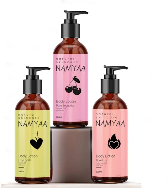 Namyaa Nourishing Body Lotion|Made with Aloe Vera, Coconut Oil|For Dry Skin| pack of 3