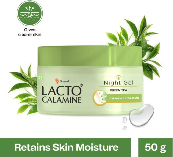 Lacto Calamine Night Gel with Green Tea|Overnight hydration|Suitable for Oily & Acne prone skin