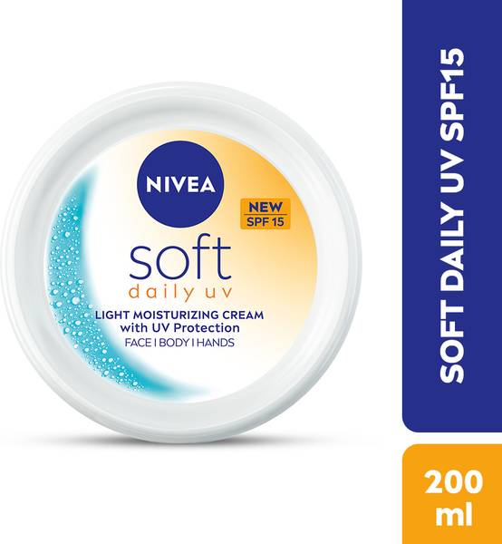 NIVEA Soft Daily UV Light Moisturising Cream with SPF-15, 200ml