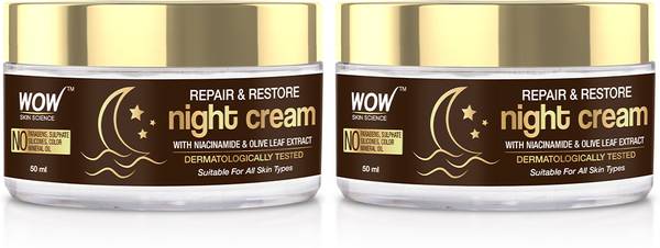 WOW SKIN SCIENCE Repair & Restore Night Cream | Repairs Skin Damage| Hydrates and Nourishes Skin