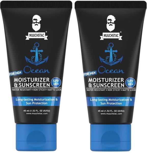 MUUCHSTAC Mens Ocean Moisturizer & Sunscreen Matte Look Cream, Non-Sticky
