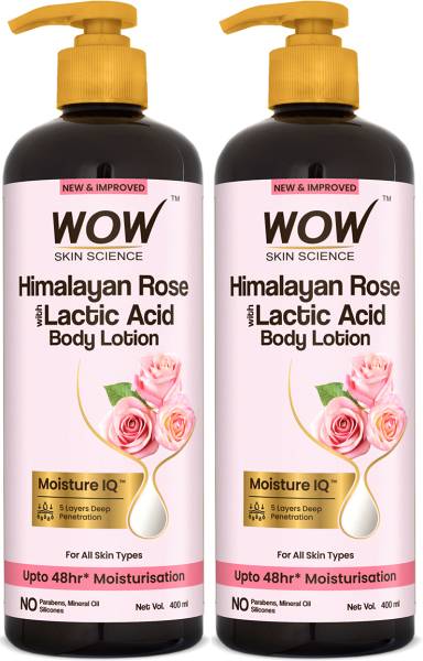 WOW SKIN SCIENCE Himalayan Rose & Lactic Acid Body Lotion |Hydrates Dry,Sensitive Skin|Pack of 2