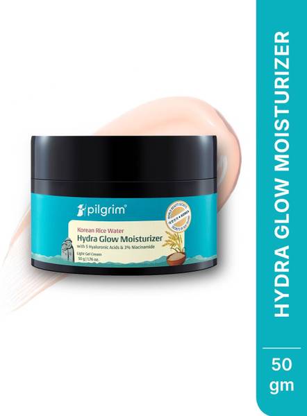 Pilgrim Korean Rice Water Hydra Glow Moisturizer|Light Gel & Instant Glass Skin Glow
