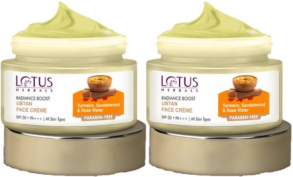 LOTUS HERBALS Radiance Boost Ubtan Face Cream SPF 20|Glowing Skin|Reducing Dark Spots