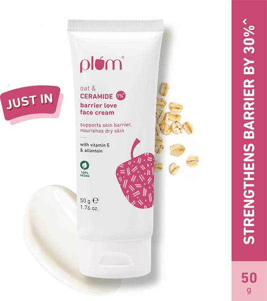 Plum 1% Ceramide & Oat Barrier Love Face Moisturizer Cream|Strengthens & Nourishes