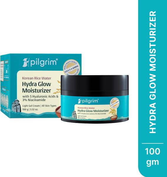 Pilgrim Korean Rice Water Hydra Glow Moisturizer|Light Gel & Instant Glass Skin Glow