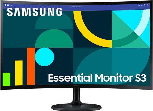 SAMSUNG Essential Series 60.96 cm (24 inch) Curved Full HD LED Backlit VA Panel with 1800R Curvature, D-Sub, HDMI, Headphone Jack, Titl-able Stand Mon...