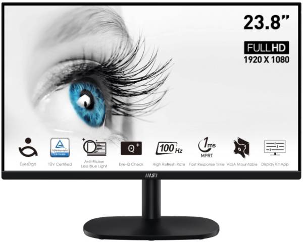 MSI 24 inch Full HD VA Panel with Eye Friendly Technology, Anti-Flicker, Less Blue Light, HDR Ready Flat Monitor (MP245V)