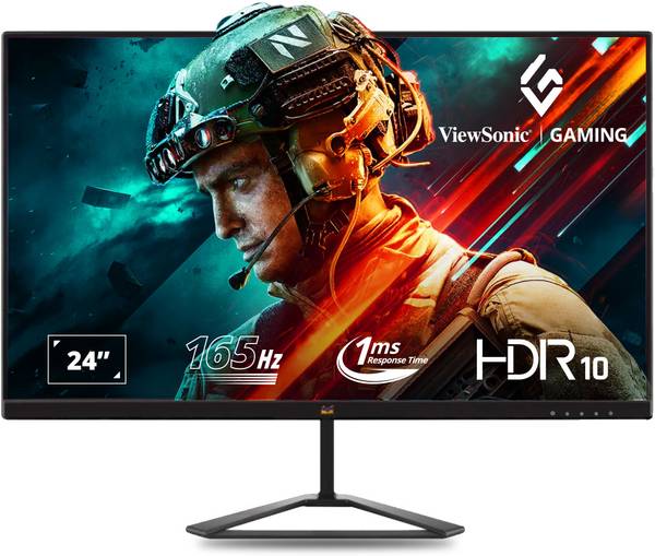ViewSonic 24 inch Full HD IPS Panel with HDR10, 104 sRGB, Eye Care, Wall Mount, Tilt, 2 x HDMI, 1 x Display Port, Wide View Angle Gaming Monitor (VX24...