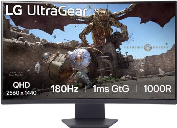 LG UltraGear 81.28 cm (32 inch) Curved Quad HD LED Backlit VA Panel with 1000R Curvature, HDR10, HDMI x 2, DisplayPort, Black Stabilizer Dynamic Actio...