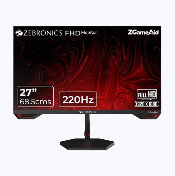 ZEBRONICS 68.58 cm (27 inch) Full HD IPS Panel Gaming Monitor (S27A (220Hz) With Built-in Speakers)