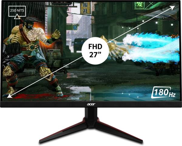 Acer NITRO 27 inch Full HD IPS Panel with sRGB 99%, HDR10 Support, 2X2W Inbuilt Speakers, Acer Display Widget, Acer VisionCare 2.0, Tilt-able stand Ga...