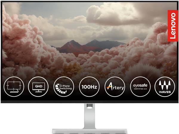 Lenovo L-Series 68.58 cm (27 inch) Quad HD LED Backlit IPS Panel with 99% sRGB, 90% DCI-P3, 4x USB-A, 1xUSB Type-C, 2xHDMI 2.1, 1xDP 1.4, Tilt/Swivel/...