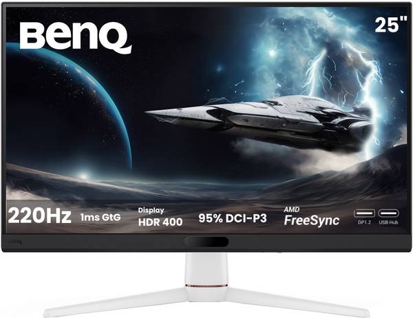BenQ MOBIUZ EX251 63.5 cm (25 inch) Full HD LED Backlit IPS Panel with VESA Display HDR400, DP 1.2, HDMI 2.0, USB Hub, 95% P3, Game Optimized Color, 2...