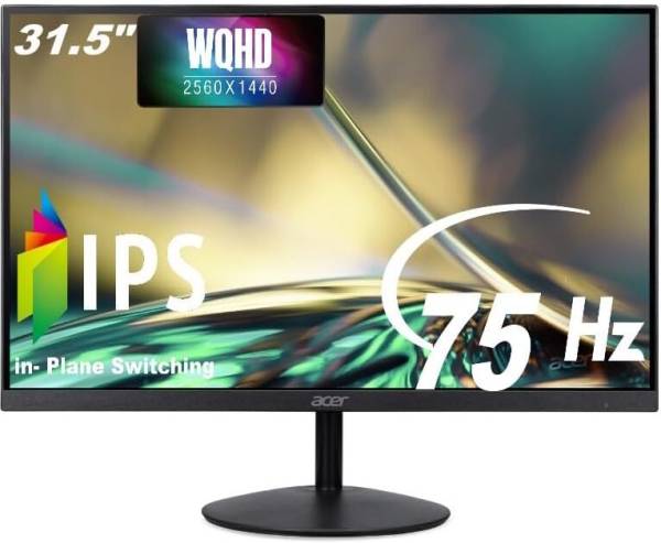 Acer 31.5 inch WQHD LED Backlit IPS Panel Monitor (SA322QU)