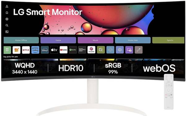 LG 34SR65QC (3440 x 1440) Curved (1800R) UltraWide 21:9 with height Adjust 86.36 cm (34 inch) Curved WQHD LED Backlit VA Panel Monitor (Spk Inbuilt,Wi...