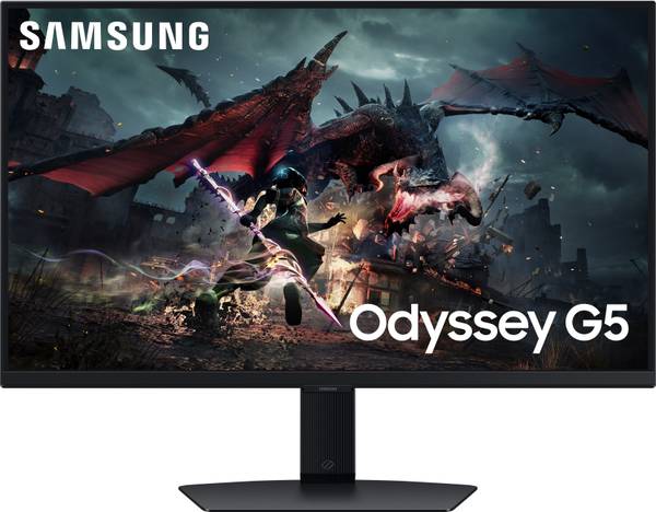 SAMSUNG Odyssey G5 68.58 cm (27 inch) Quad HD LED Backlit IPS Panel with VESA DisplayHDR400 Support, DP, HDMI, Headphone Jack, Height/Tilt/Swivel/Pivo...