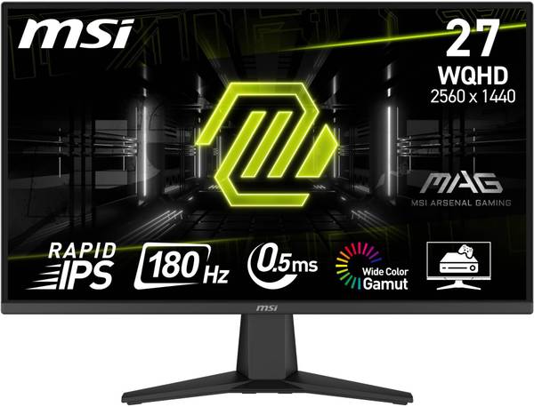 MSI 68.58 cm (27 inch) WQHD IPS Panel with Anti-Flicker Technology, 101% SRGB, Tilt Adjustable Flat Gaming Monitor (MAG 275QF)