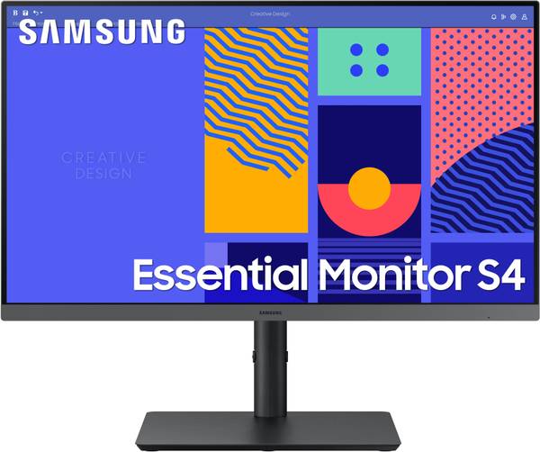 SAMSUNG S4 24 inch Full HD IPS Panel with Eye Saver Mode, Flicker Free, Height Adjustable Stand, Borderless Display Monitor (LS24C430GAWXXL)