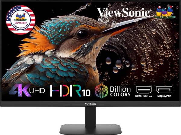 ViewSonic 68.58 cm (27 inch) 4K Ultra HD LED Backlit IPS Panel Monitor (VA2708-4K-MHD)