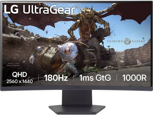 LG UltraGear 68.58 cm (27 inch) Curved Quad HD VA Panel with 1000R Curvature, HDR10, HDMI x 2, DisplayPort, Black Stabilizer Dynamic Action Sync, Cros...