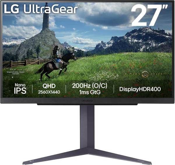 LG ULTRAGEAR NANO IPS 68.58 cm (27 inch) Quad HD LED Backlit IPS Panel Gaming Monitor (27GS85Q-(2560x1440),G-SYNC Compat.,HDR10,sRGB 99%,Height/Pivot,...