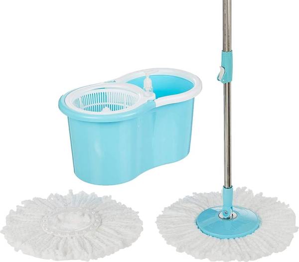 Flipkart SmartBuy Spin Mop, Big Bucket with 2 Microfiber Refills, Floor Cleaning Mop Set Mop Set