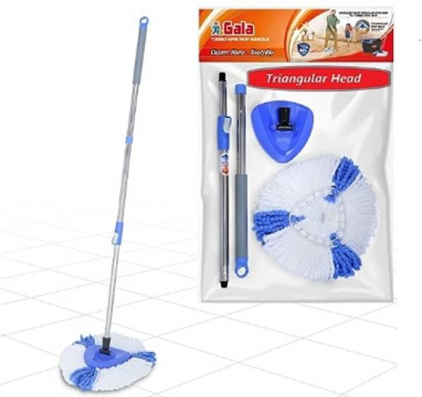 GALA Gala Turbo Triangular Spin Mop Handle with Refill Wet & Dry Mop