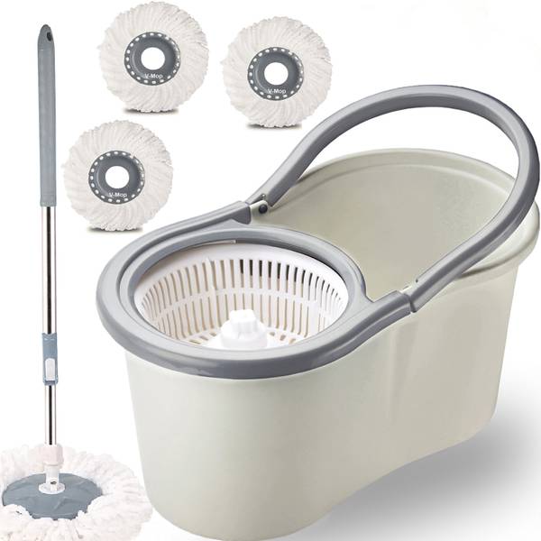 V-MOP Premium Smart 360 Spin Mop Bucket Set with 3 Super Microfiber Refill Wet & Dry Mop