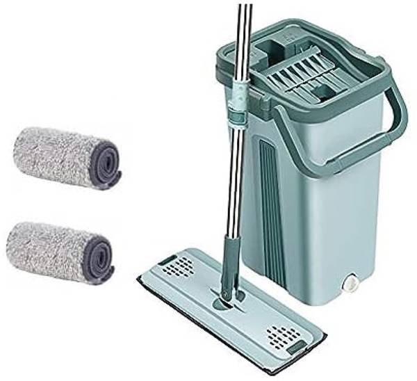 Upkaranwale Maroon Small Flat mop and Bucket Set Mop Floor Cleaning
