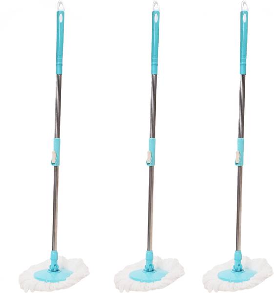 Pranay's Kleanup Smart 3 Spin Mop-Mop Stick|Wet & Dry Cleaning Mop|Mops Pocha 3 Microfiber Refill Mop Set