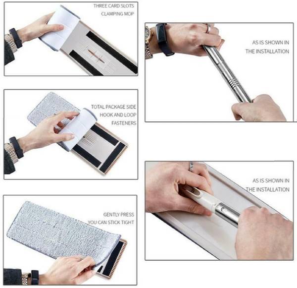 MIRVA Mop Heavy Quality Floor Mop Bucket Flexible Kitchen tap Flat Squeeze Cleaning Flat Mop