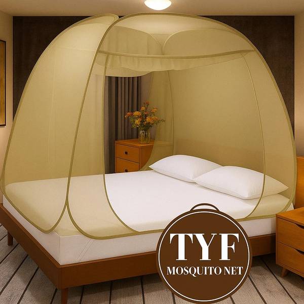 TYF Cotton Adults Washable Double & King Size Bed (6 X 6 ft) Mosquito Net