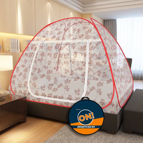 Supreme On Polyester Adults Washable Leaf Printed King Size Machardani,(6.5 Feet x 6.5 Feet) Mosquito Net