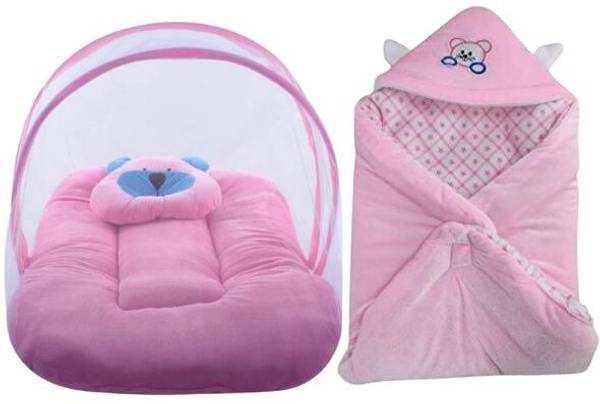 OLENE Fibre Kids Washable Combo Bedding Set Protective Mosquito Net and Blanket For New Born Comfortable Mosquito Net