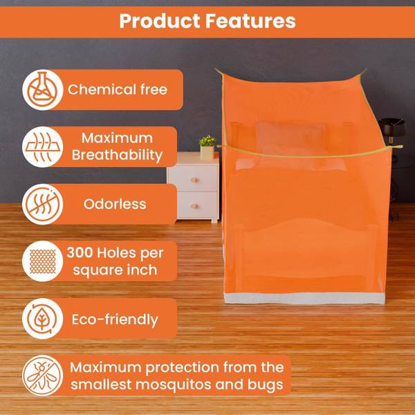Oriley Nylon Adults Washable Diamond Mosquito Net Jali Single Bed Macchardani (7 x 4 Feet) Mosquito Net