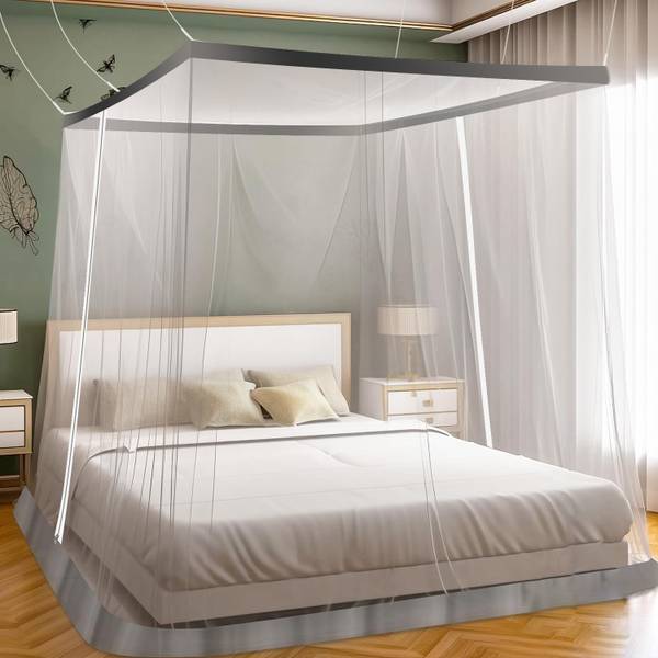Lifekrafts Polyester Adults Washable Polycotton Mosquito Net, Two-Way Zippers, Premium for Indoor/Outdoor Use Mosquito Net