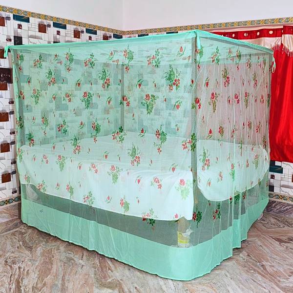 RN ENTERPRISE Cotton Adults Washable Queen Size Bed Mint Green (6 x 7 Feet) Mosquito Net
