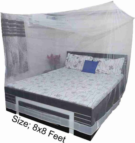 ZIMBLE Nylon Adults Washable White mosquito net king size bed 10x6.5 ft hanging folding machardani Mosquito Net